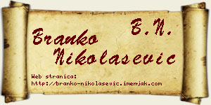 Branko Nikolašević vizit kartica